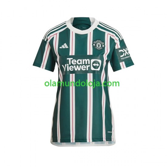 Camisola Manchester United Mulher Equipamento Segundo 2023-2024 Manga Curta